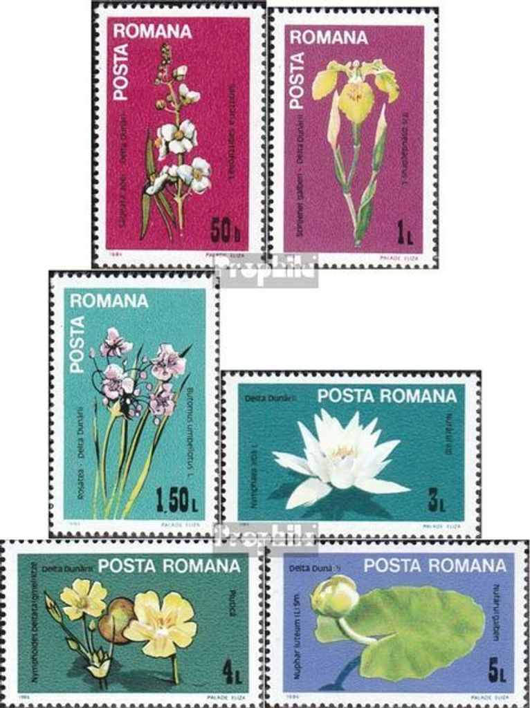 Briefmarken Rumänien 1984 Mi 4035-4040 (kompl.Ausg.) postfrisch Blumen des Donaudeltas