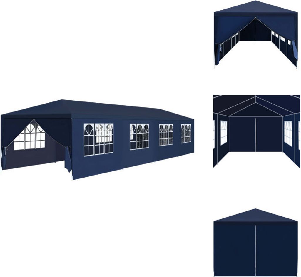 vidaXL Gartenzelt 3x12 m Blau - Pavillons & Partyzelte