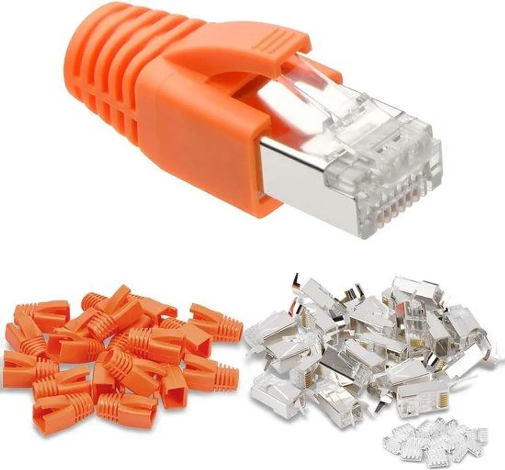 Lot de 20 Prises RJ45 Cat7 Métalliques pour Câblage Réseau Blindé
