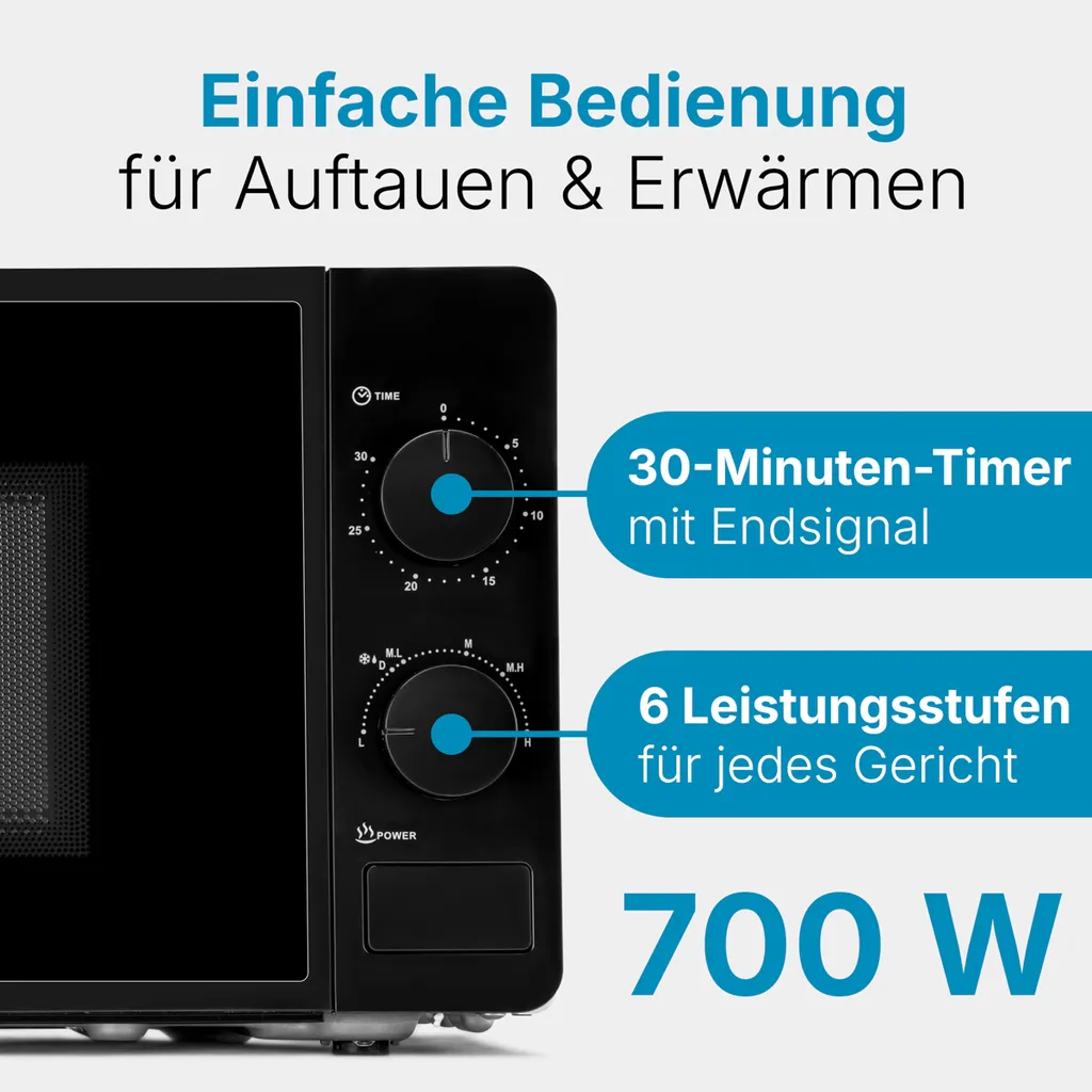 Micro-ondes Noir Clatronic MW 791 - 700W Haute Efficacité et Design - 3
