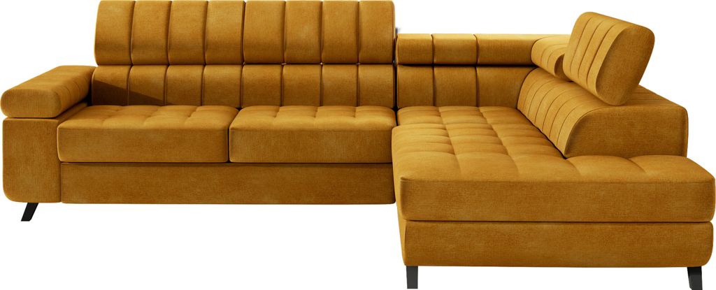 MIRJAN24 Ecksofa Nord, Polsterecke vom Hersteller, L-Form Ecke, Bettkasten und Schlaffunktion (Farbe: Wave 05, Seite: Rechts)