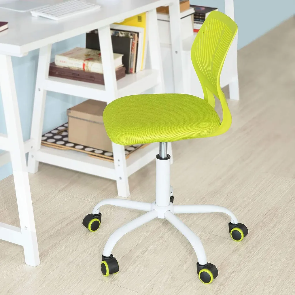 Fauteuil de bureau enfant ergonomique avec assise réglable 46-58cm Vert - 4
