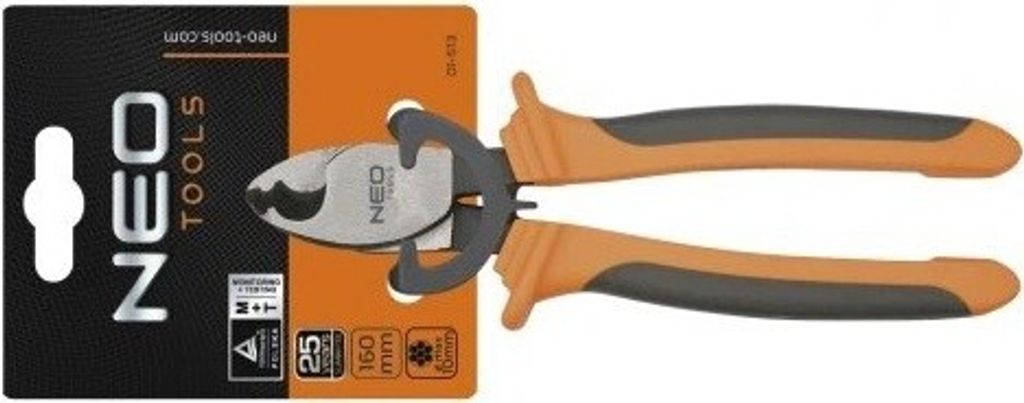 NEO TOOLS Kabelschere 01-513 160mm Chrom-Vanadium-Stahl Produktbild 