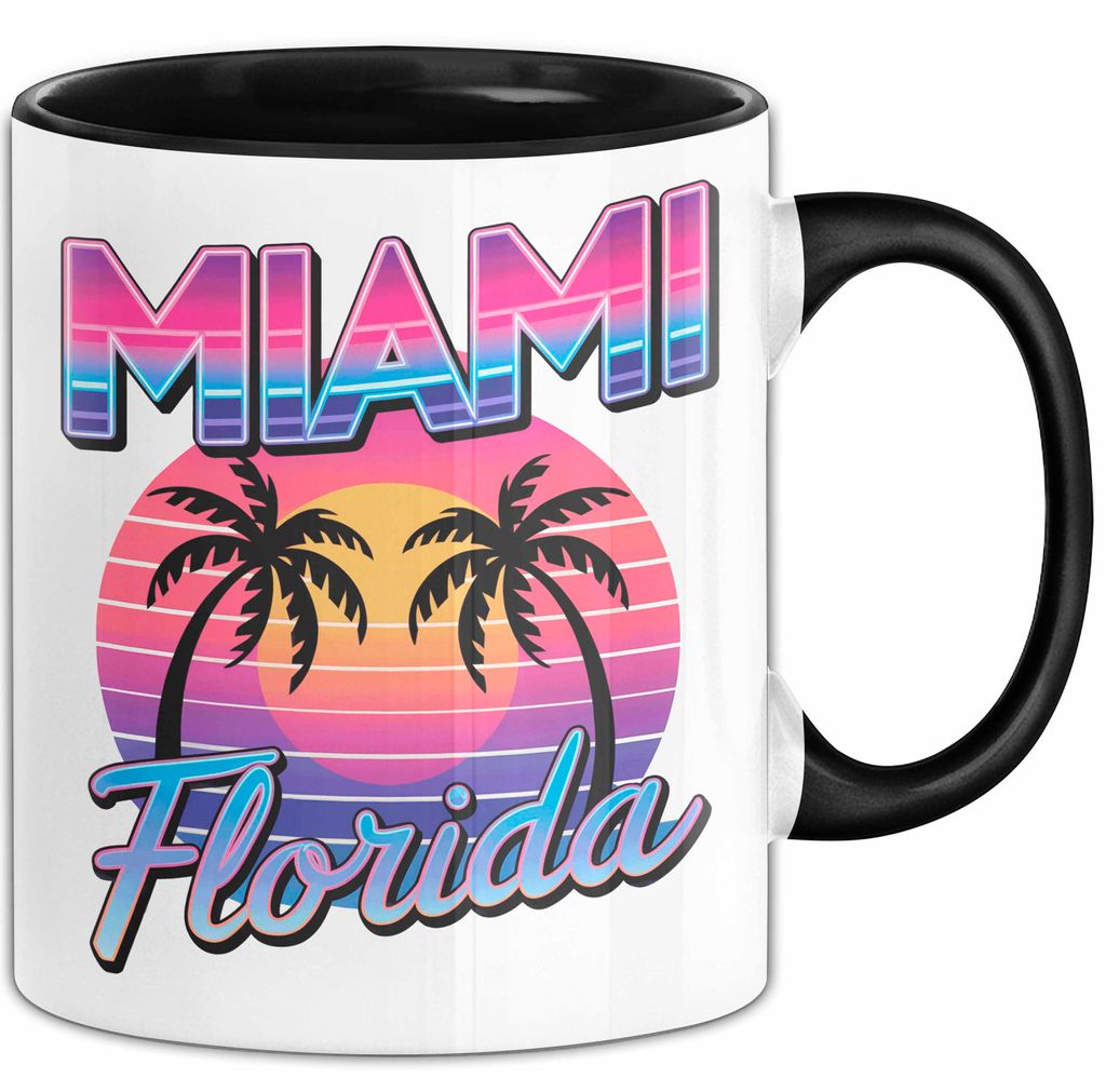Miami Florida USA Tasse Geschenk Lustige Geschenkidee Spruch (Schwarz)