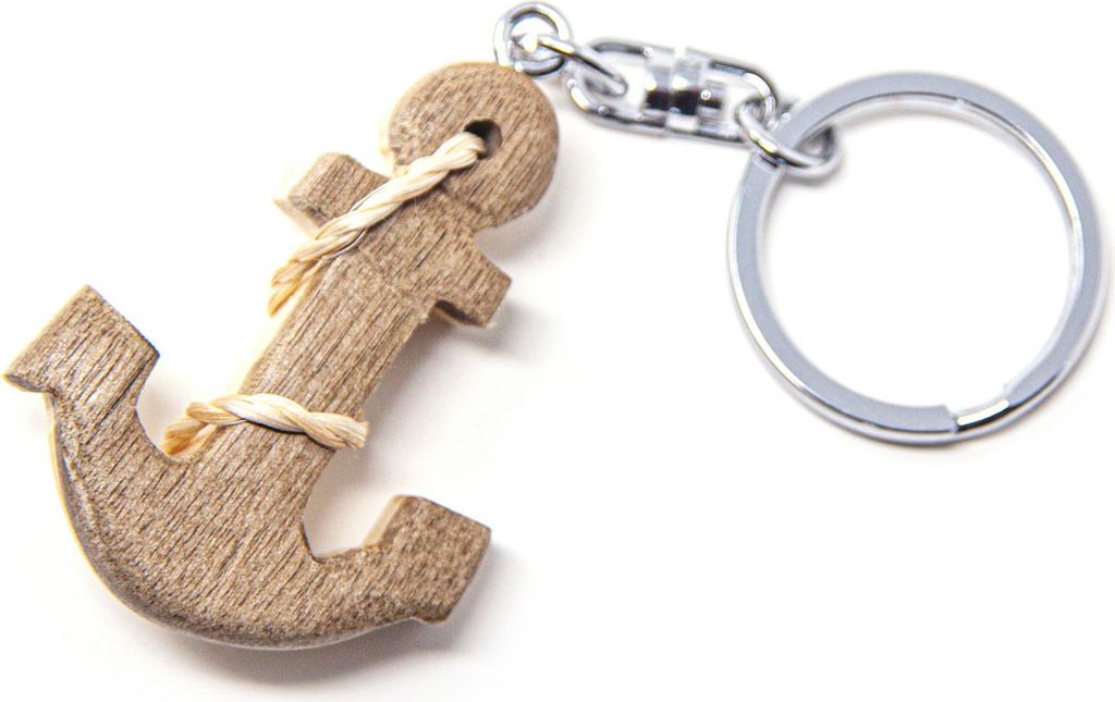 Porte-clés en bois - Ancre Image du produit 