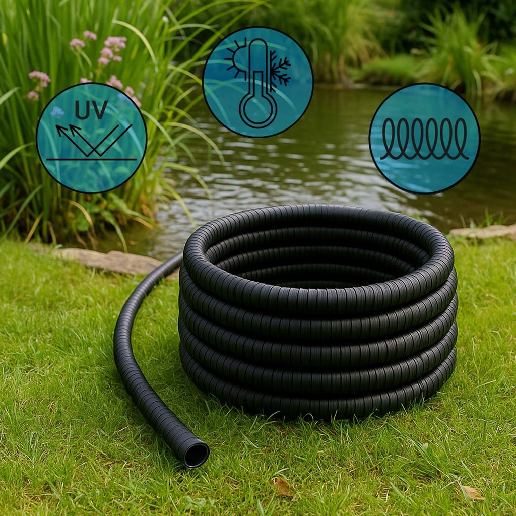 Tuyau Piscine 38mm Wiltec Tuyau D'aspiration Vert U2013 25 M / 20 Mm (3/4") / 200 G/m U2013 Avec Spirale De Renforcement U2013 Tube à Pression Souple En PVC U2013 Pour Arrosage
