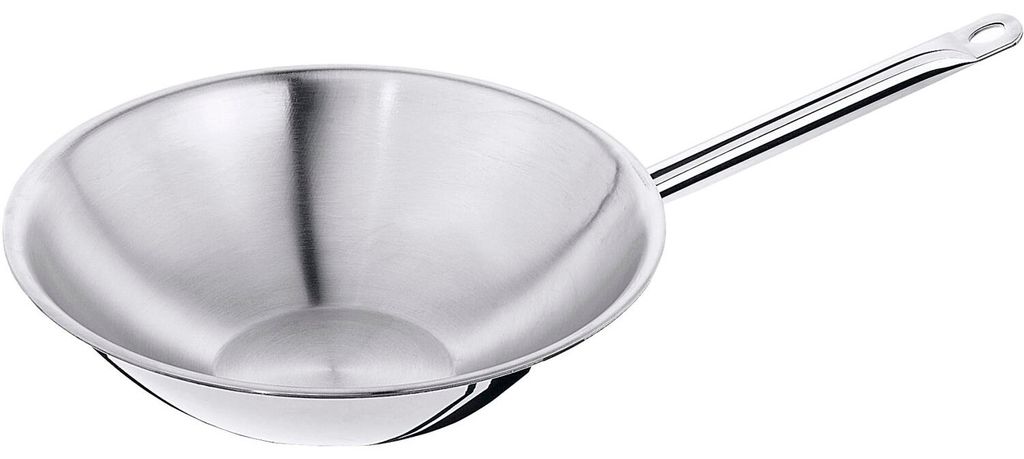 Wok, Wokpfanne, Edelstahl 18/10, Ø36 cm. 9,0 cm Höhe und 5 Liter