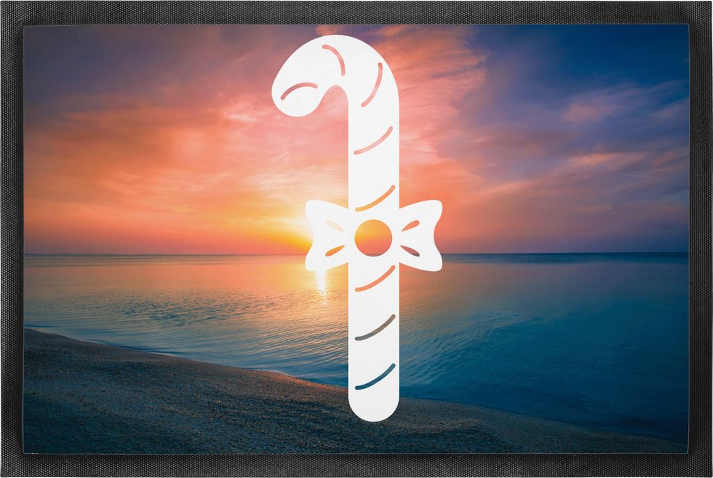 Mr. & Mrs. Panda Schmutzfangmatte Zuckerstange 50 x 75 cm - Sonnenuntergang - Geschenk, Schmutzfangteppich, fußmatte, Schmutzmatte, Bodenvorleger,...