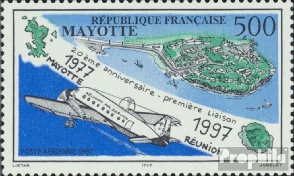 Briefmarken Mayotte 1997 Mi 41 (kompl.Ausg.) postfrisch Flugverbindung
