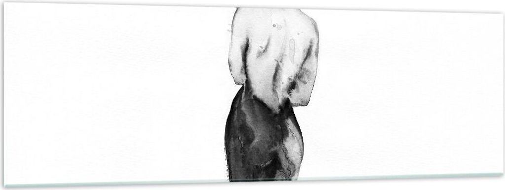Bilder auf glas - Einteilig - Aquarell Frau Nacktheit - 160x50cm - Glasbilder - Wandbilder - Bilder - zum Aufhängen bereit - Wanddekoration aus Gl...