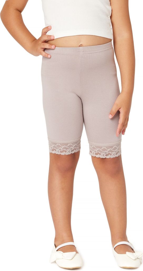 Merry Style Mädchen Kurze Leggings mit Spitze Mädchen Leggings aus Viskose MS10-434 (Caffe Latte, 110)