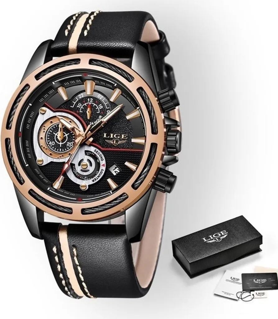 Montre Homme Robuste LIGE Rope KP4069 Anti-Rayures et Design Élégant