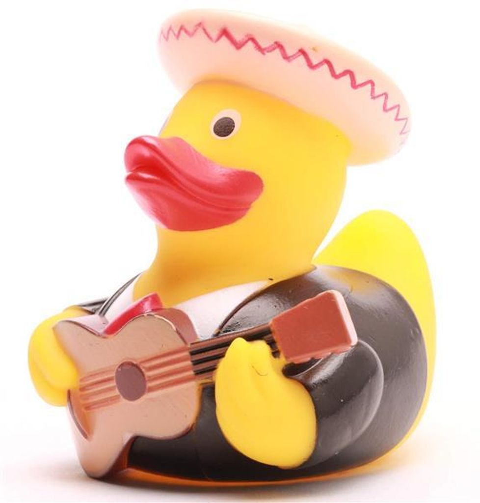 Badeente Mariachi Gitarren-Spieler Vinyl 9,5 cm