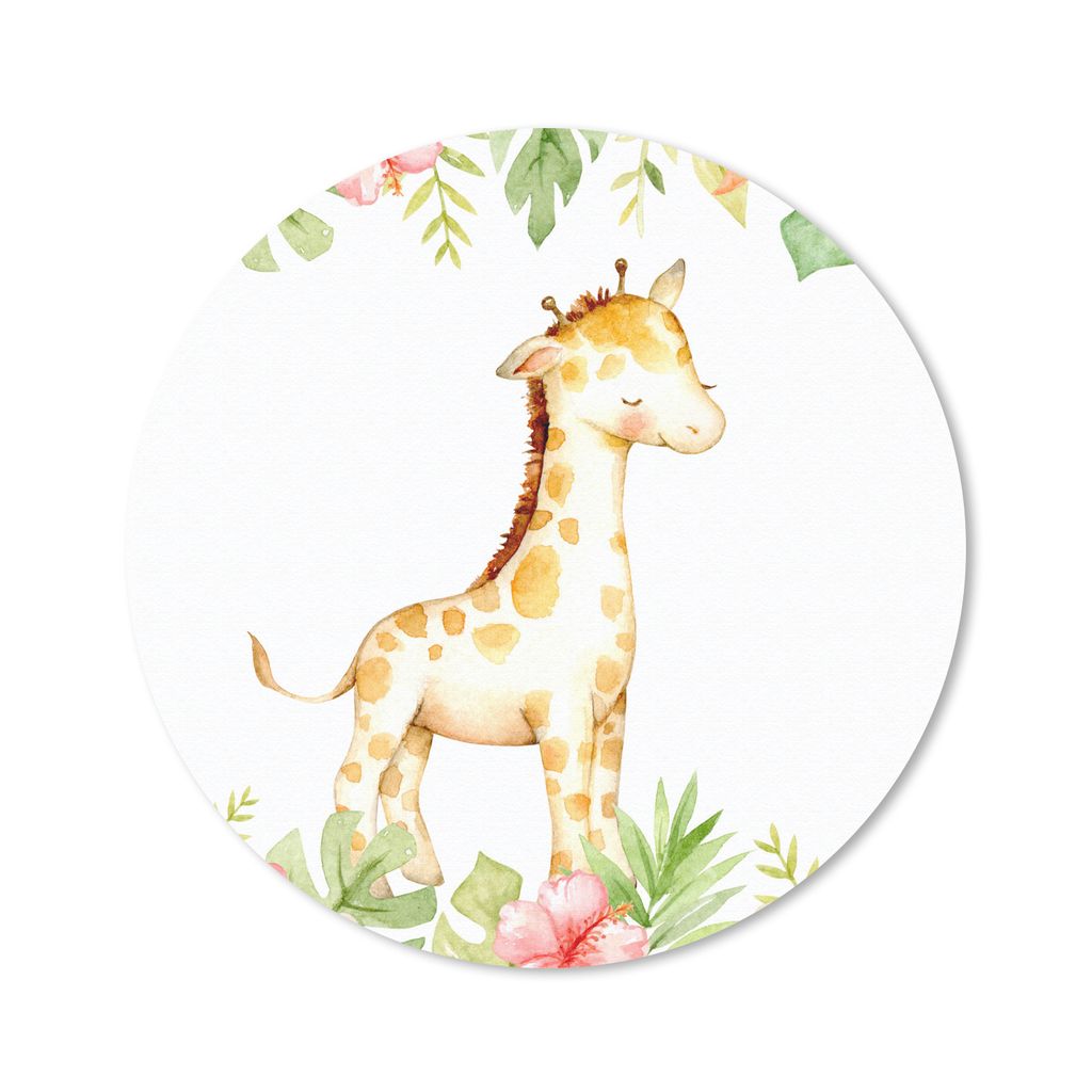 MuchoWow Mauspad Mousepad Giraffe - Aquarell - Dschungel 30x30 cm - Mousepads - Maus Mat - Pad - Mausunterlage - Tischunterlage - Schreibtischmatten