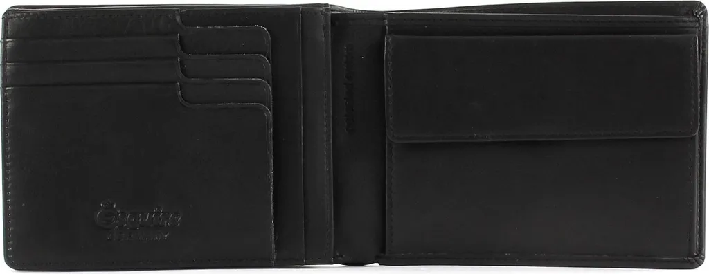Esquire Harry Portefeuille RFID avec Rabat - Cuir Véritable Noir Quer - 2
