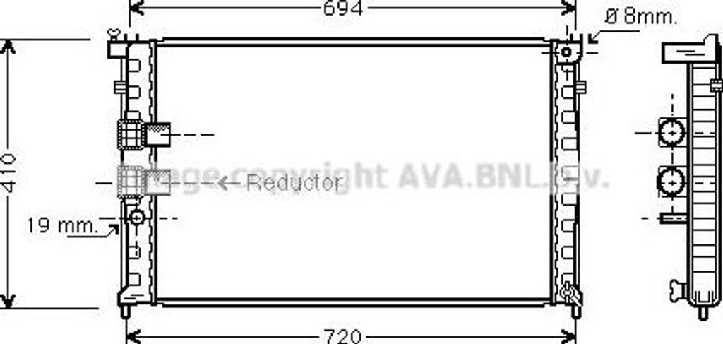 AVA PE2339 Motorkühler OE 1330J1 kompatibel mit 406