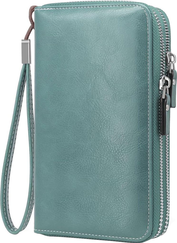 STILVORA Geldbörse Damen, RFID Geldbörse – Lang, Doppelreißverschluss, Vintage, Großes Fassungsvermögen, Handtasche, Portemonnaie, Sicherhei...