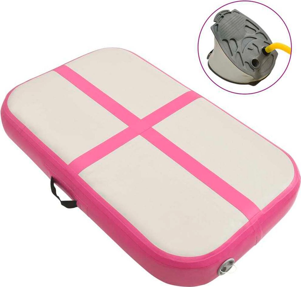 The Living Store Aufblasbare Gymnastikmatte mit Pumpe 60x100x10 cm PVC Rosa