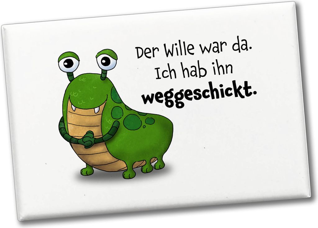 Freches Monster in grün Souvenir Souvenir Magnet mit lustigem Spruch