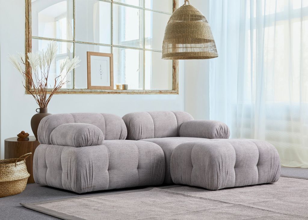 Hanah Home, Petite 2 - Light Grey, Ecksofa, BUCHENHOLZ / Produktbild 