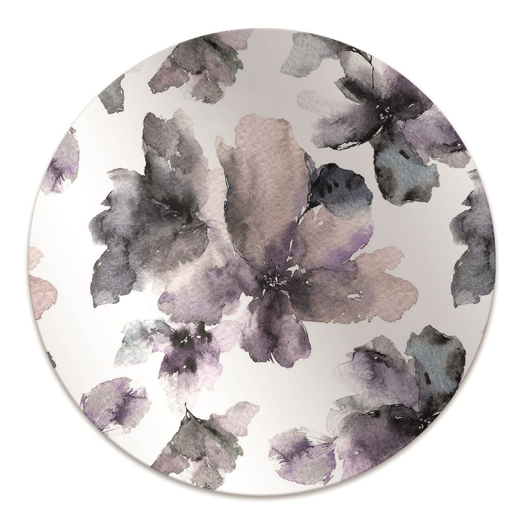 Rundmatte - Stuhlunterlage Bürostuhlunterlage - Rund Ø 100 cm - Bodenmatte - Fußmatte - Dunkle Blumen