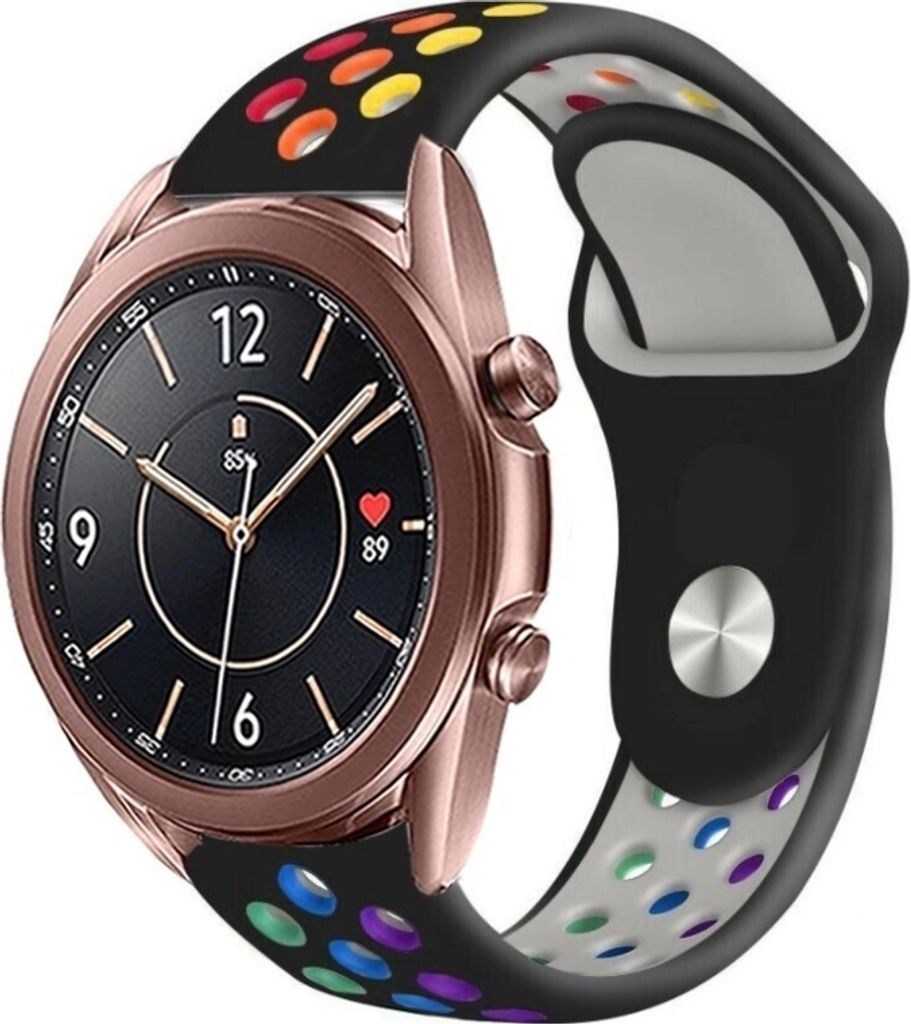 Strap-it Samsung Galaxy Watch 3 41mm Sportarmband (Schwarz / Bunt)