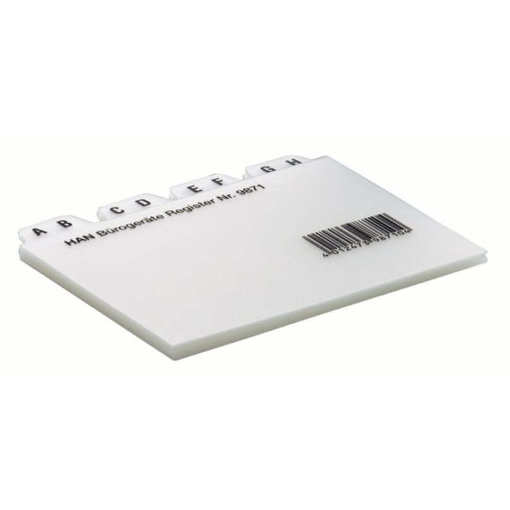 HAN Karteiregister A-Z für Lernkartei CROCO A7 quer PVC 16-teilig transluzent