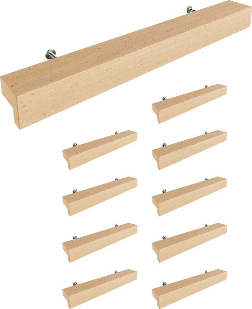 Sossai Holz Möbelgriffe aus Buche | GAH01 | Lochabstand Produktbild