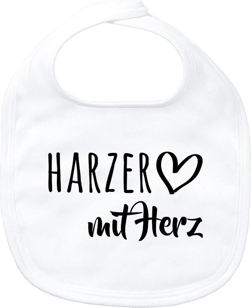 Huuraa Baby Lätzchen Harzer mit Herz White Klettverschluss Baumwolle Latz Geschenkidee