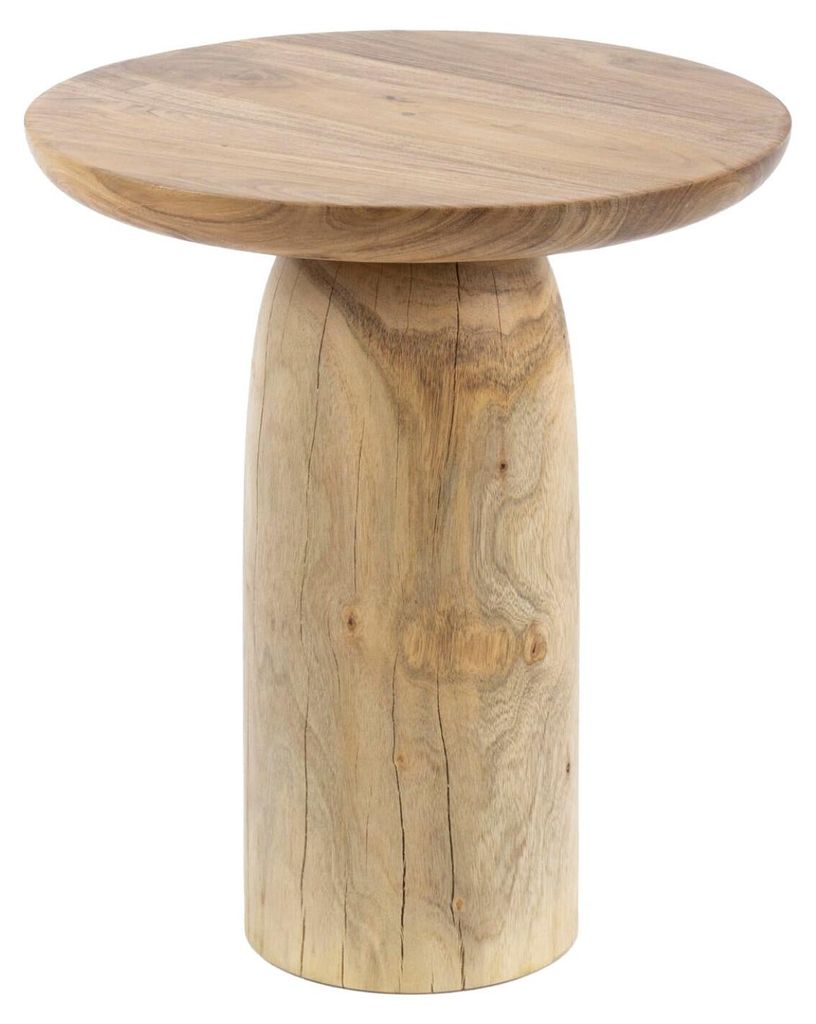 FURNLUX Beistelltisch Fluss Akazie 40cm / Hauptfarbe: Beige / Abmessungen: 40 x 45 x 40 cm