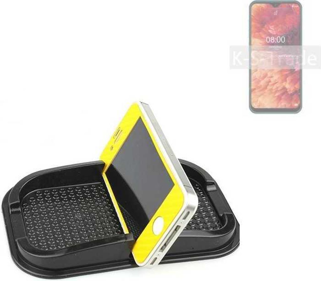 K-S-Trade Auto Anti Rutsch Matte Smartphone-Halter kompatibel mit Ulefone Note 8P Haft Pad Armaturenbrett Handy-Halterung Silikon
