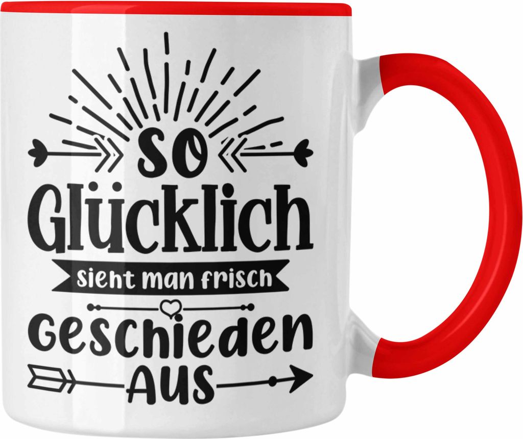 Trendation - Scheidung Tasse Scheidung Geschenkidee Lustig (Rot)