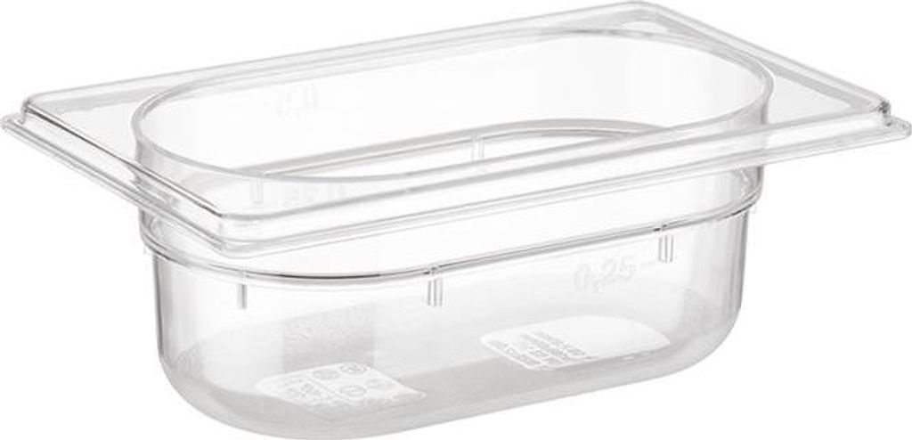 APS 82050 GN 1/9 Behälter, Polycarbonat, 17,6 x 10,8 cm, Tiefe 65 mm, 0,6 Liter