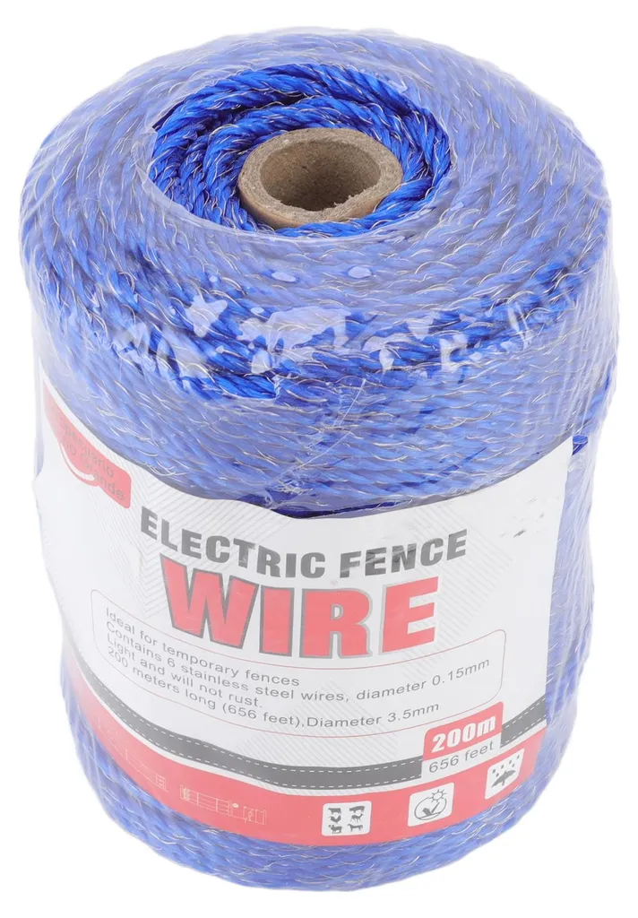 Fil de clôture électrique polyvalent 200m MLD-040F 6 brins en acier inox