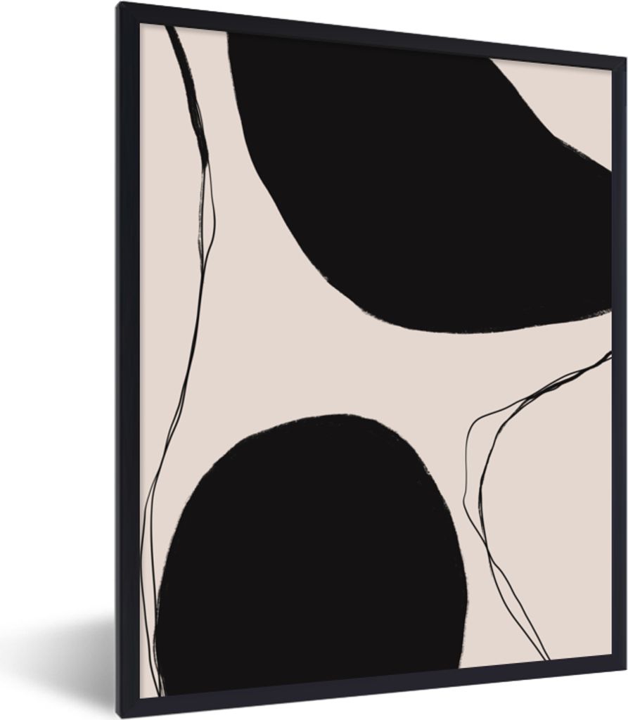 MuchoWow Gerahmtes Poster Pastell - Schwarz - Minimalismus 30x40 cm - Poster mit Schwarzem Bilderrahmen Wandposter Rahmen Foto Bilder - Wanddeko ...