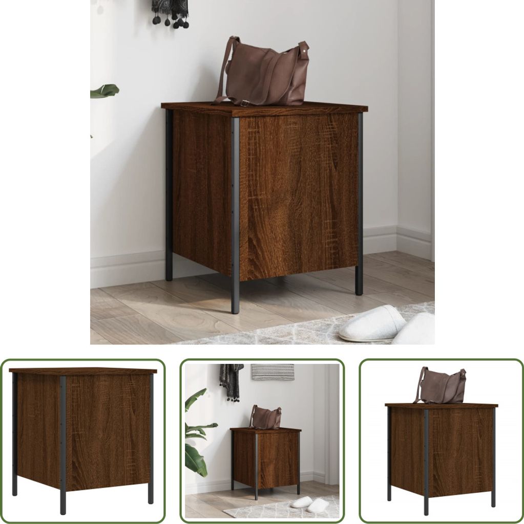 The Living Store Sitzbank mit Stauraum Braun Eiche 40x42,5x50 cm Holzwerkstoff
