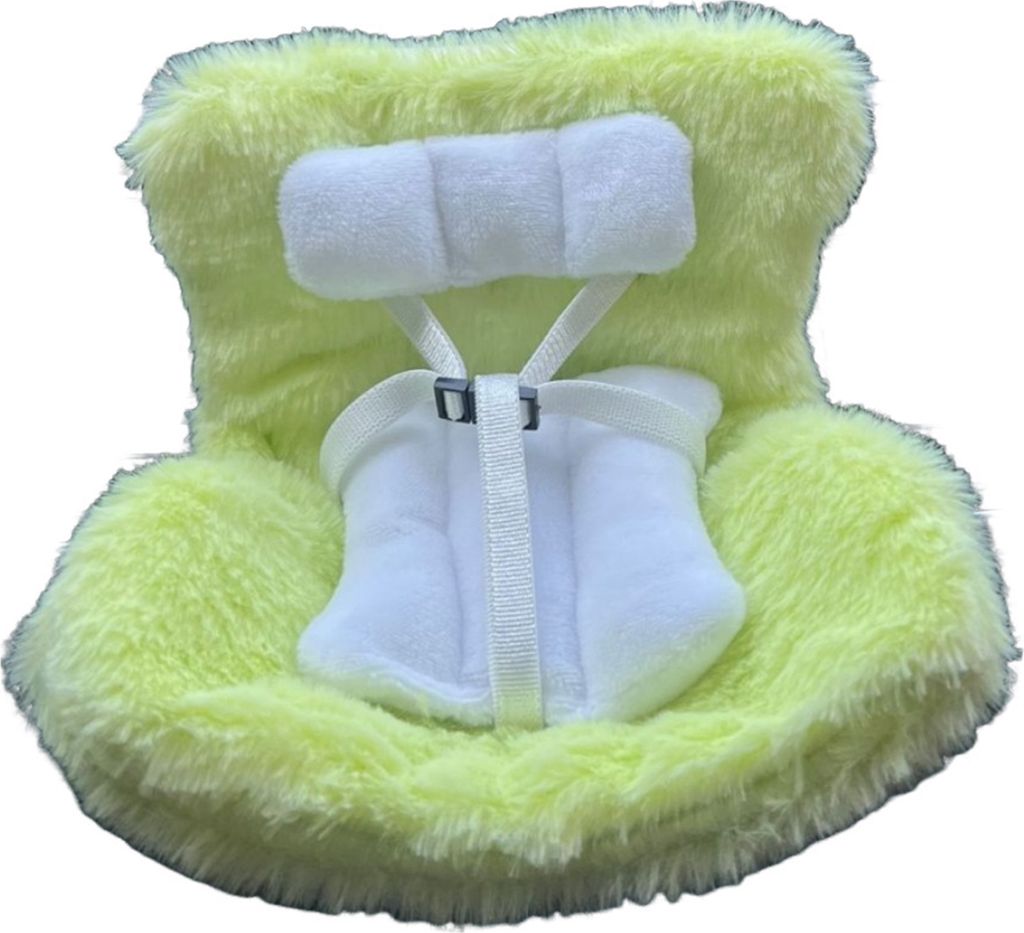 Mini-Plüschpuppen-Sicherheitssitz, verschleißfest, weich, bezaubernd, lebendige Farbe, einfach zu installieren, Puppen-Sicherheitssitz-Ornament, ...
