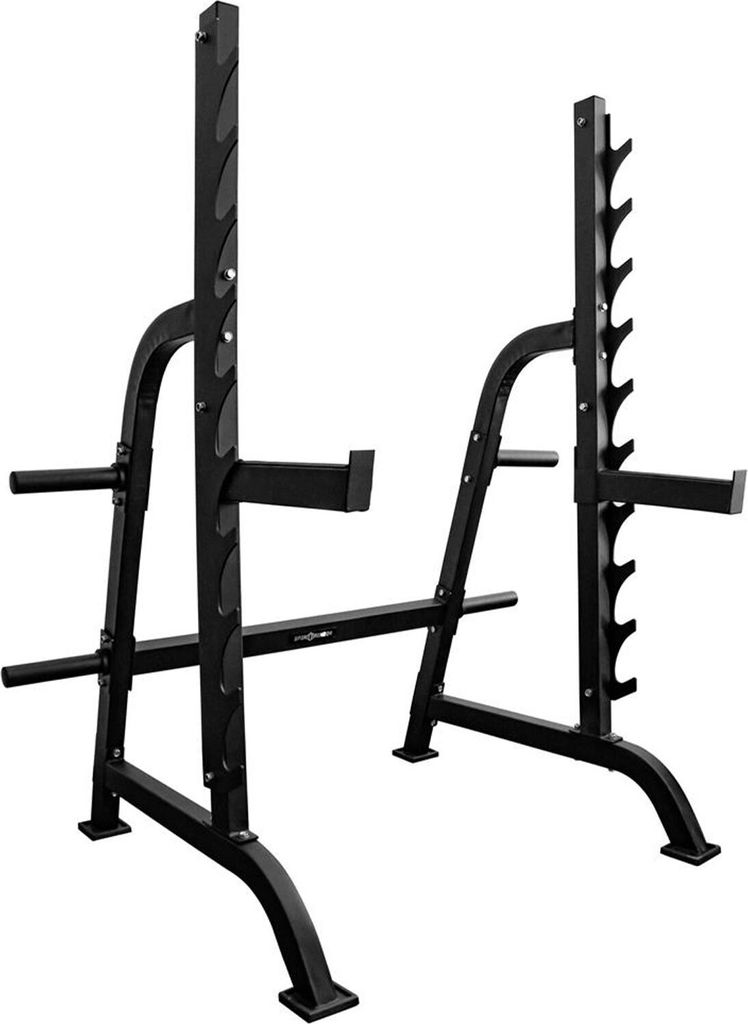 Sporttrend 24 Kniebeugenständer Hantelablage mit Scheibenständer Squat Rack bis 500 KG