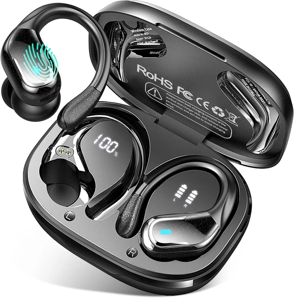 Cuffie Bluetooth 5.4 In-Ear per Viaggi e Sport: 75H Autonomia IPX8