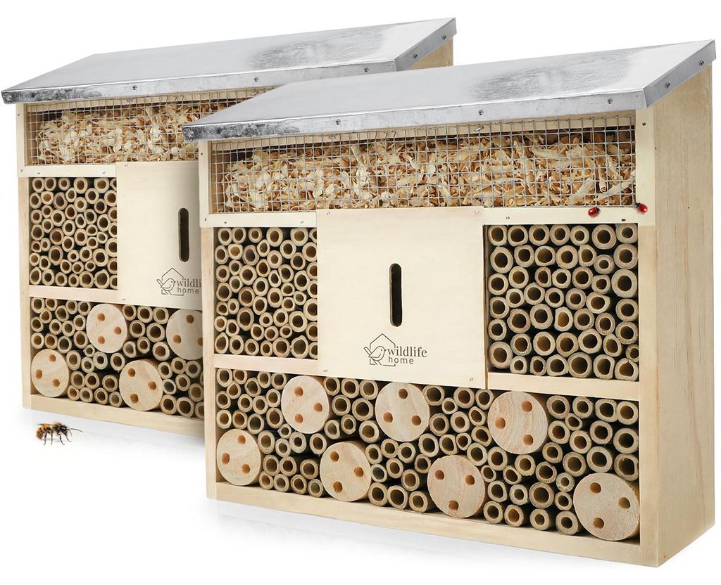 WILDLIFE HOME Wildbienen-Villa mit Metalldach | 2er Set Produktbild 