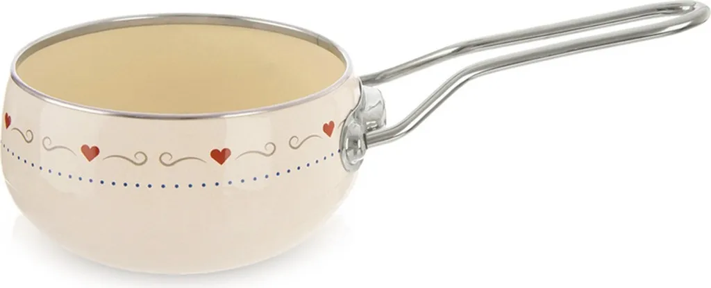 Pentolino Smaltato Orion 15 cm Crema Retrò - Induzione e Lavastoviglie