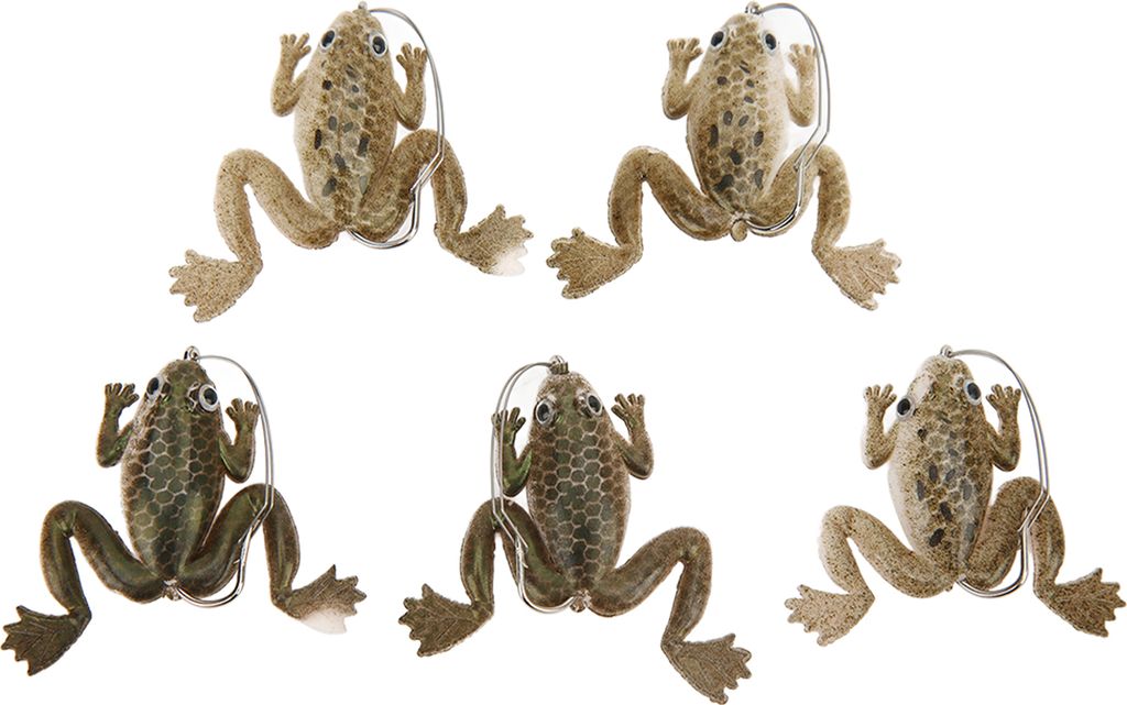 Froschköder weiche lebensechte künstliche Gummi -Schwimmköder mit Haken zum Angeln 5pcs 3G Braun