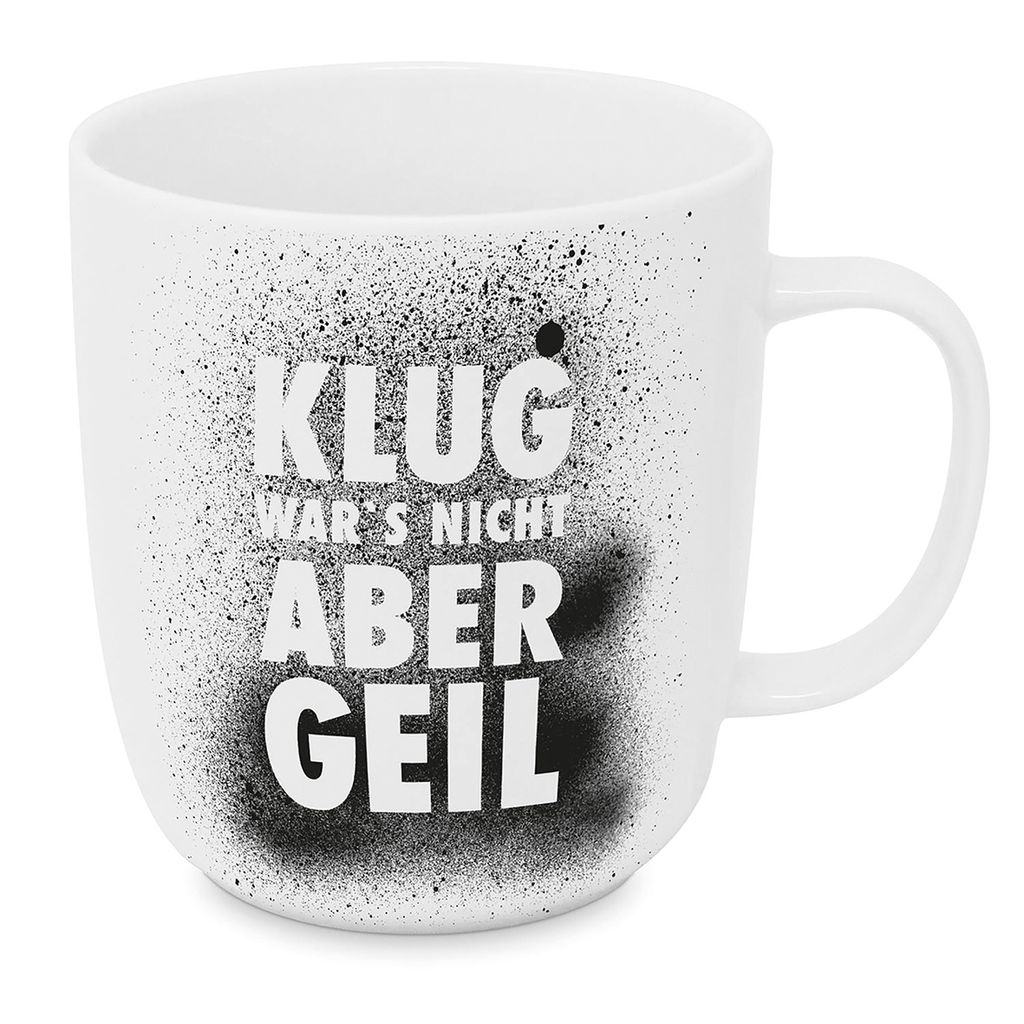 Tazza in porcellana con scritta Klug Wars Nicht Aber Geil Immagine del prodotto 