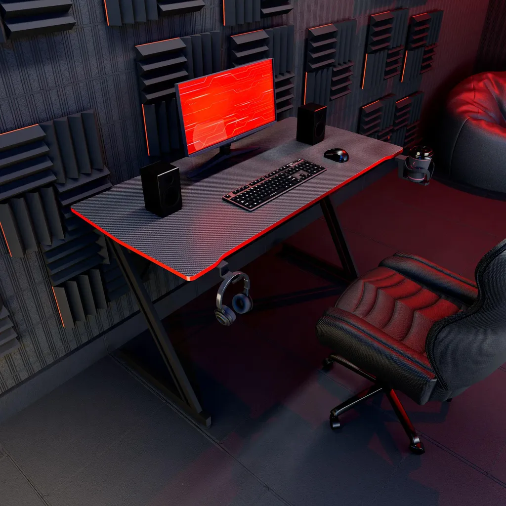 Bureau de gaming compact Spector 120 cm pour setup gamer et studio - 2