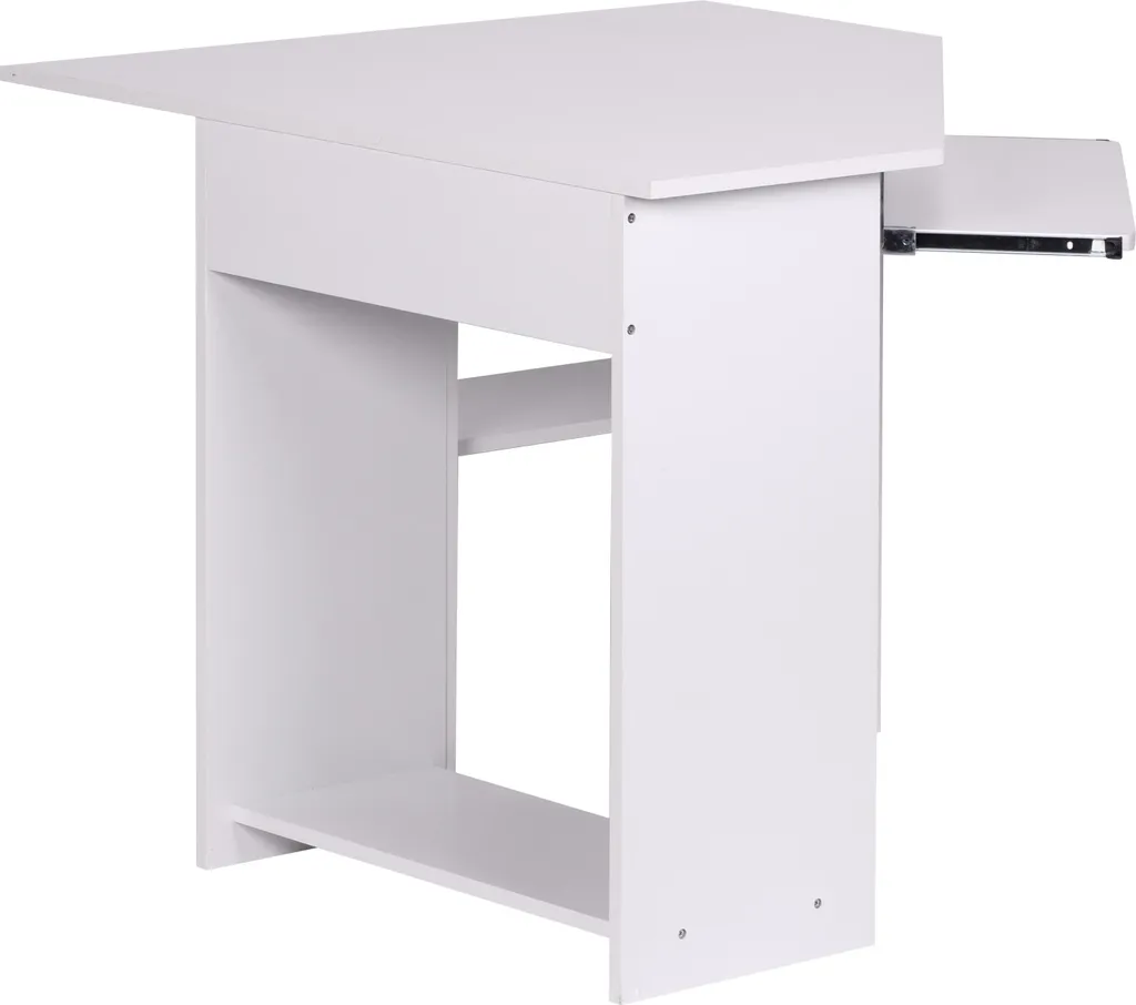 Bureau d'angle pour télétravail blanc Roman : poste informatique complet