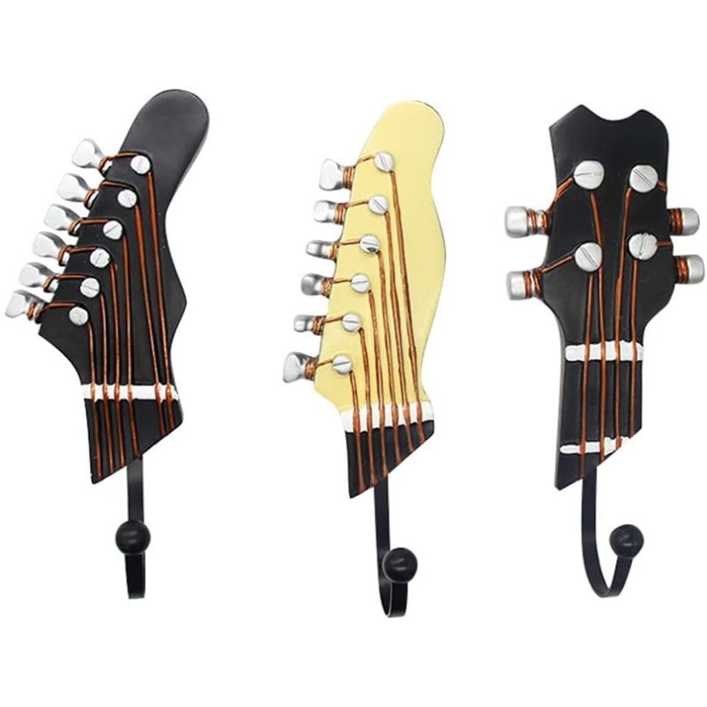 Dekorative Haken in Vintage-Gitarrenform zum Aufhängen von Kleidung, Mänteln, Handtüchern, Schlüsselhüten, Metallharzhaken, Wandmontage, schwer