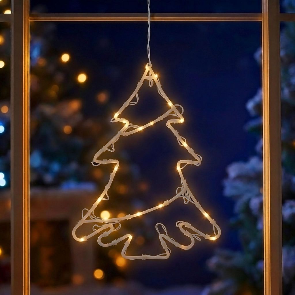 Luces LED decorativas para ventanas, diseño navideño Imagen del producto 