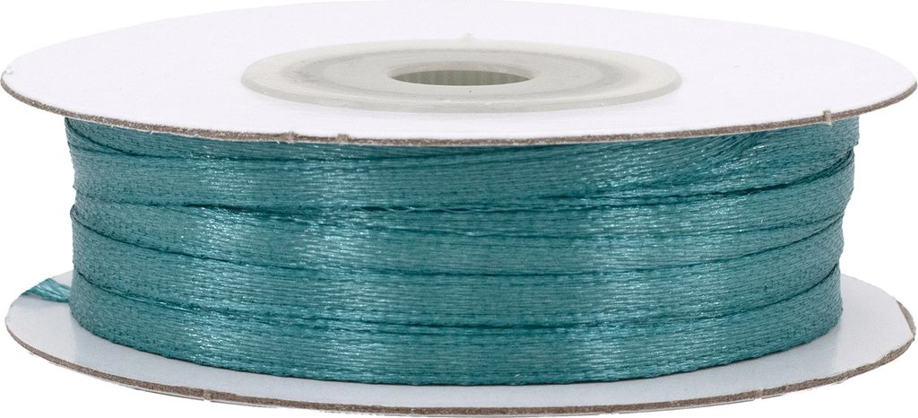 Satinband 3mm x 50m Rolle Petrol Produktbild 