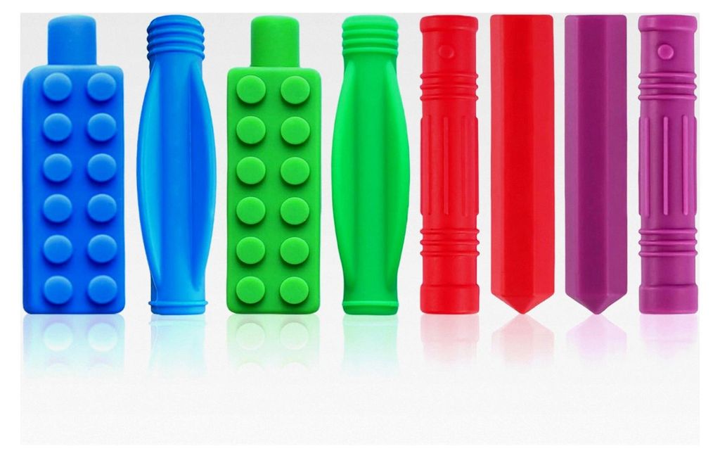 8 Stück Silikon-Kaustifte, dicke Aufsätze zum Kauen für Autismus, ADHS, Oralmotorik