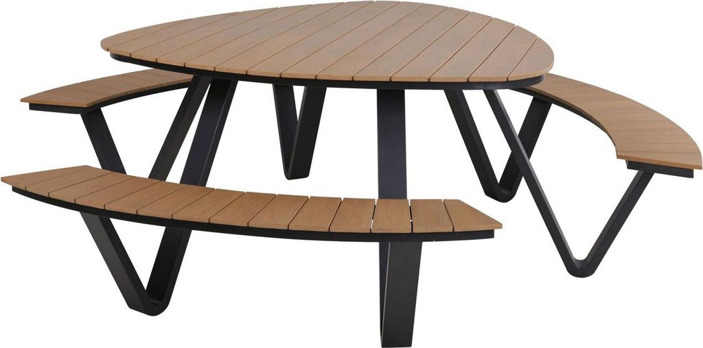 Lesli Living Picknick-Set Arezzo / 3 Bänke mit Tisch ø 230 cm